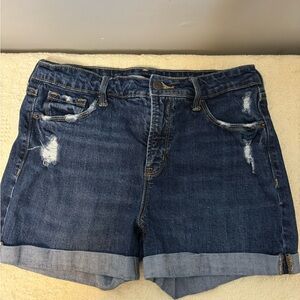 Old Navy Dark Blue Jean Shorts Size 6 High Rise
